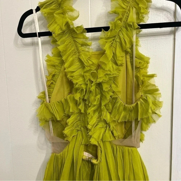 Maria Lucia Hohan Kania lime silk mini dress size FR 40 - Picture 6 of 12